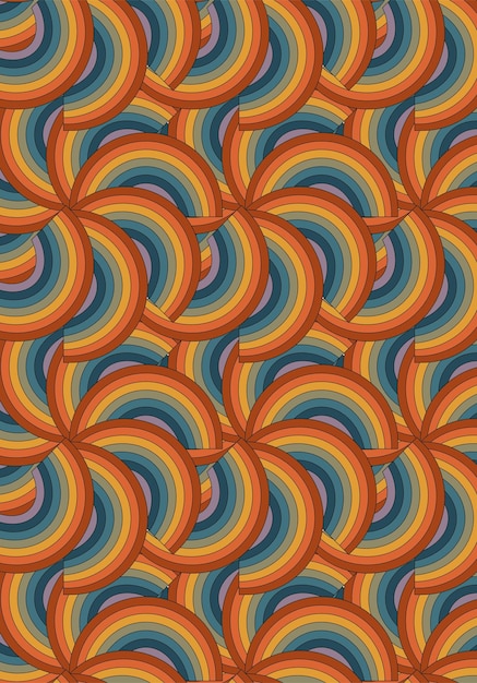 Fondo retro de los años 70 Fondo vintage abstracto Ilustración vectorial en estilo lineal simple