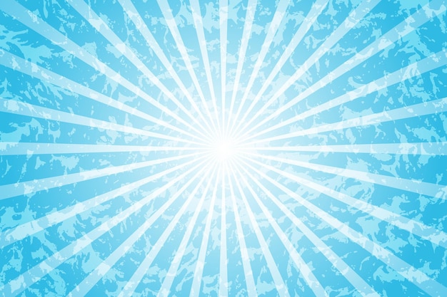Vector fondo retro azul abstracto con rayo de sol ilustración de vector vintage de verano para diseño