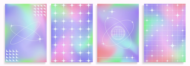 El fondo retro borroso establece telones de fondo de aura líquida en la textura abstracta estética del Y2K