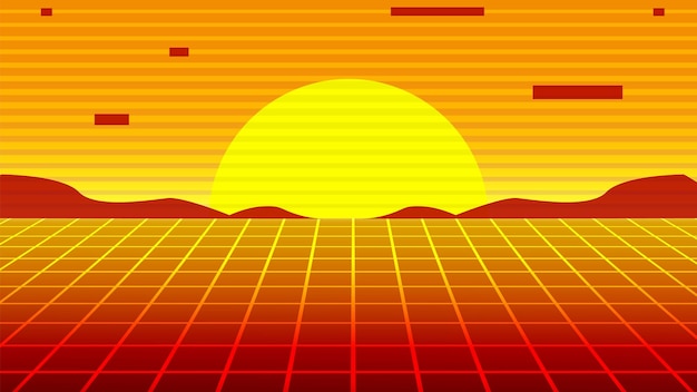 Vector fondo retro con color naranja