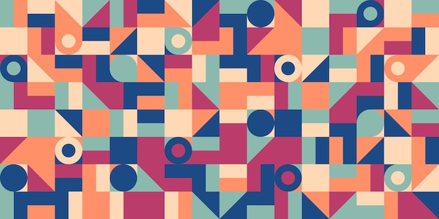 Fondo retro geométrico patrón de repetición de vectores abstractos diseño de papel tapiz colorido