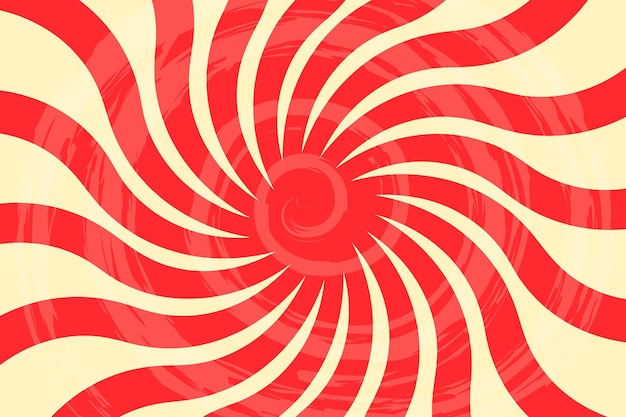 Fondo retro rayos de sol o espiral en el centro Fondo de patrón de caramelo Ilustración vectorial