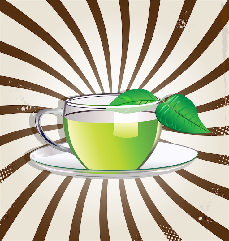 Vector fondo retro de té verde