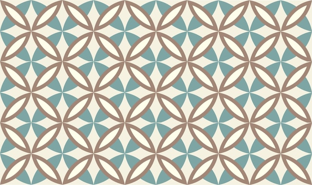 Fondo retro de vector de color con formas de mosaico simétrico pastel redondo en estilo de diseño plano