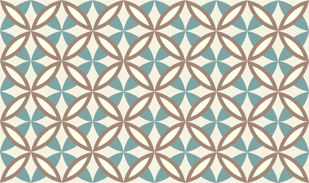 Fondo retro de vector de color con formas de mosaico simétrico pastel redondo en estilo de diseño plano