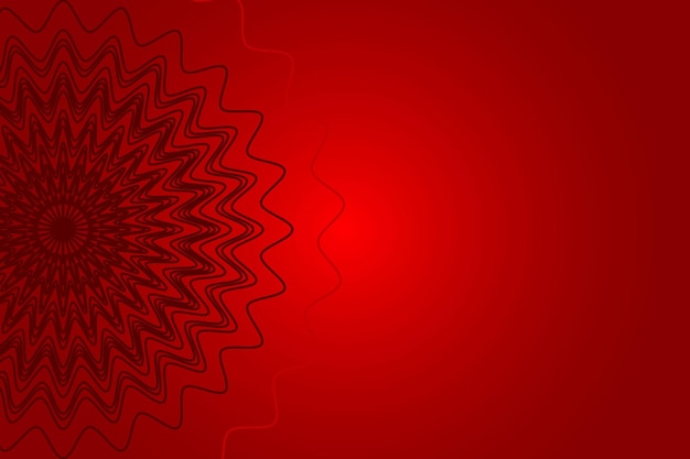 Fondo rojo abstracto con diseño ondulado de mandala
