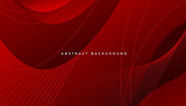 Fondo rojo abstracto moderno con ondas dinámicas