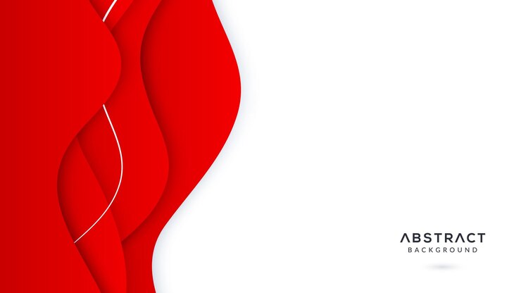 Vector fondo rojo abstracto ondulado papercut