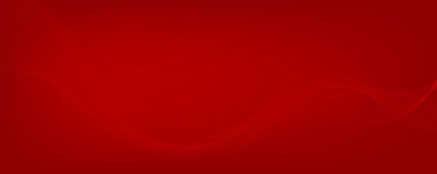 Fondo rojo abstracto vectorial con líneas y partículas de ondas rojas dinámicas
