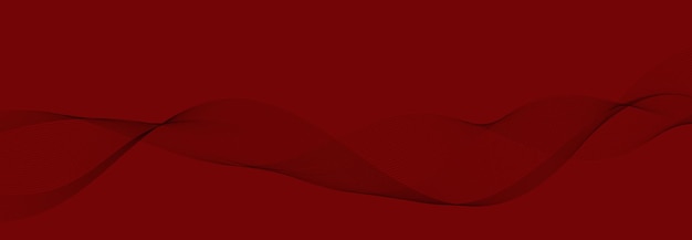 Fondo rojo abstracto vectorial con líneas y partículas de ondas rojas dinámicas