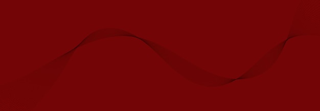 Fondo rojo abstracto vectorial con líneas y partículas de ondas rojas dinámicas