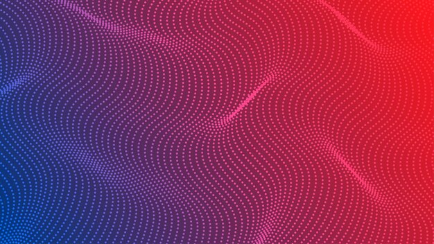 Fondo rojo y azul 3D Efecto de onda de medio tono