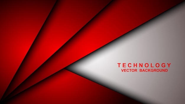 Un fondo rojo y blanco con las palabras tecnología vector ba