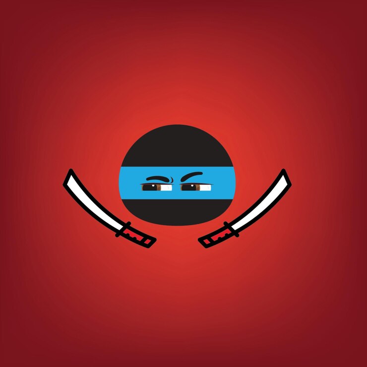 Vector un fondo rojo con una cara que tiene la misma cara que las rayas azules y negras