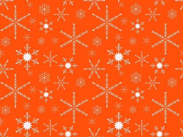 Fondo rojo con copos de nieve Patrón ininterrumpido de invierno para empaquetar ropa textil