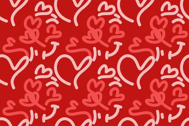 Un fondo rojo con corazones y un fondo rojo