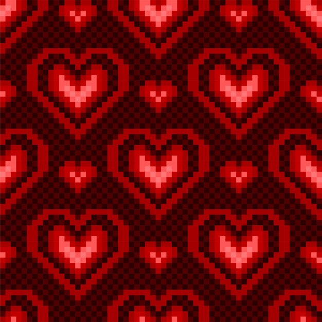 El fondo rojo sin costuras con corazones