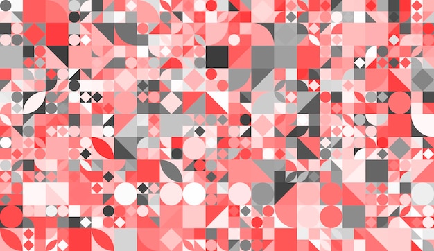 Un fondo rojo y gris con un patrón de círculos y un cuadrado negro y rojo.