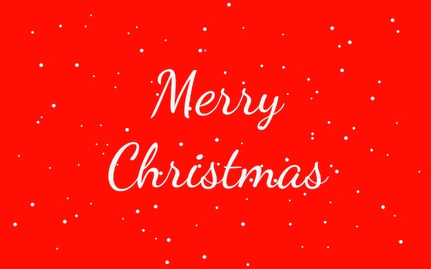 Fondo rojo con la inscripción feliz navidad con copos de nieve blancos sobre un vector de fondo rojo