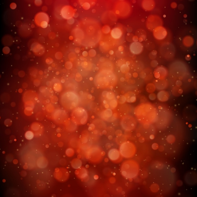 Fondo rojo con luces bokeh.
