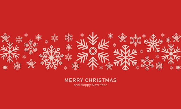 Fondo rojo de navidad con copos de nieve