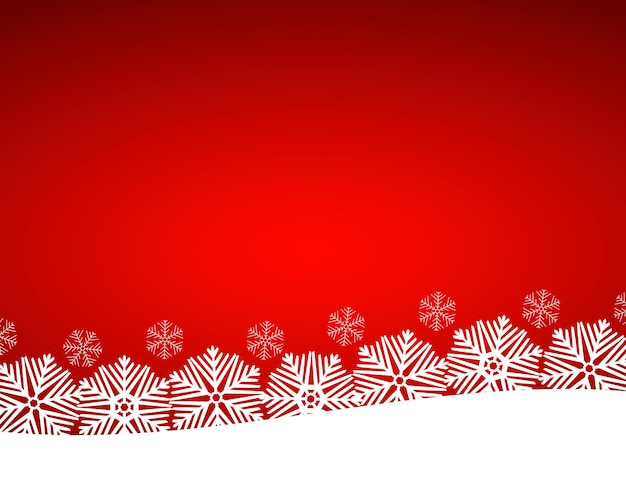 Fondo rojo de Navidad con ilustración blanca de copos de nieve