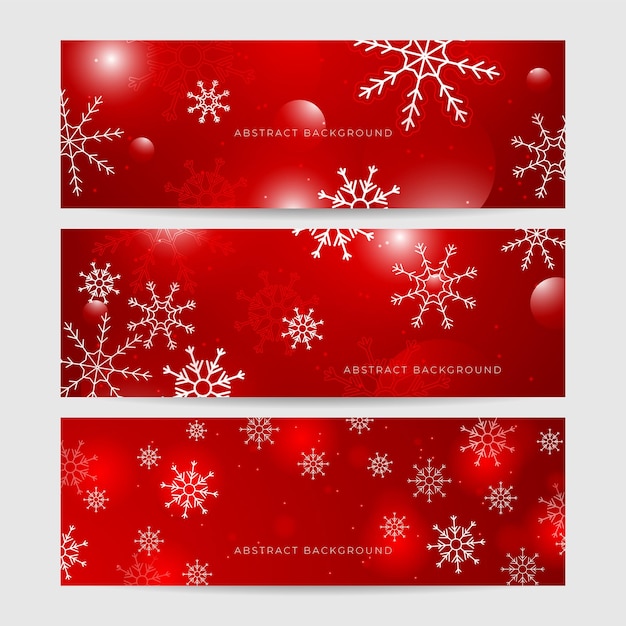 Fondo rojo de Navidad con nieve y copo de nieve Tarjeta de Navidad con ilustración de vector de borde de copo de nieve