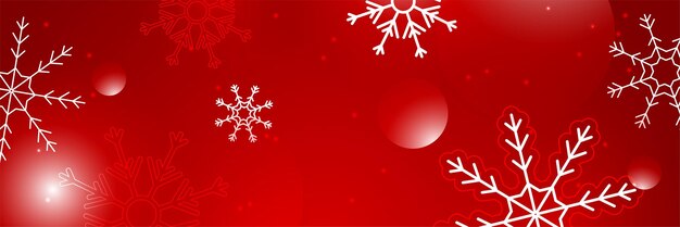 Fondo rojo de Navidad con nieve y copo de nieve Tarjeta de Navidad con ilustración de vector de borde de copo de nieve