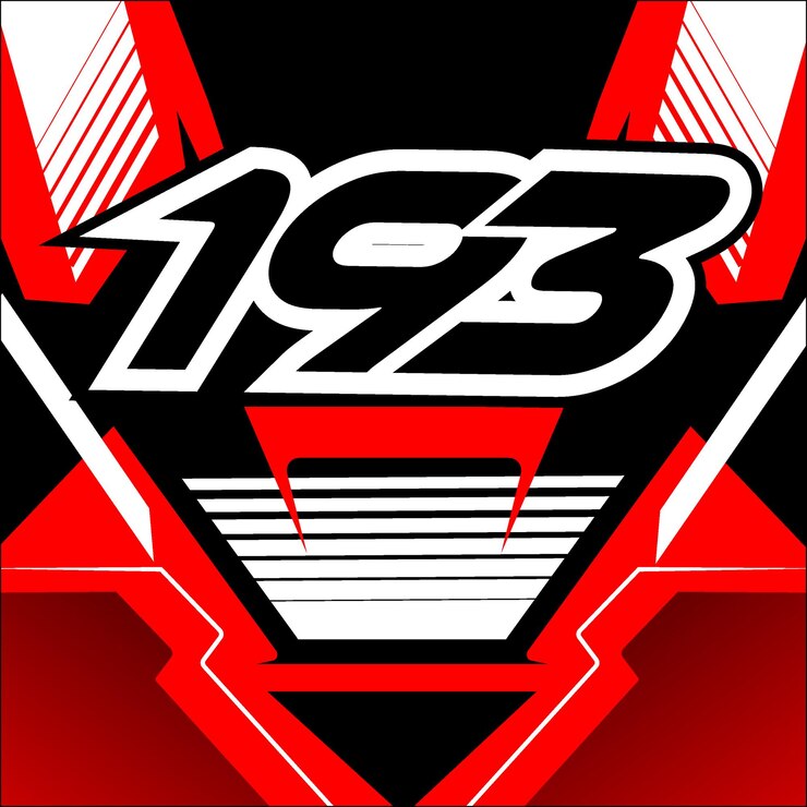 Vector un fondo rojo y negro con el número 193
