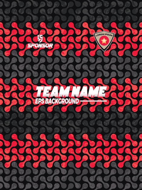 Un fondo rojo y negro con la palabra nombre del equipo.