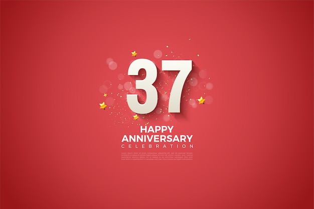 Fondo rojo con números para el 37 aniversario