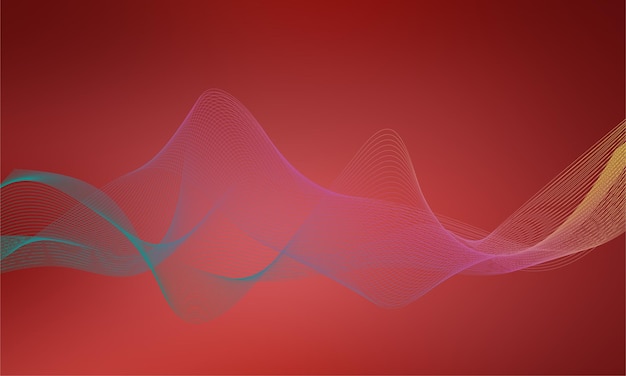 fondo rojo con una onda colorida