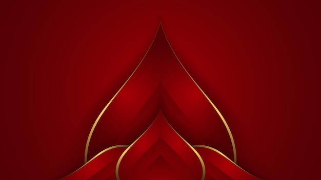 Fondo rojo con oro de lujo