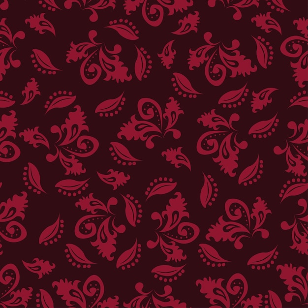 un fondo rojo oscuro con un patrón de pájaros y flores
