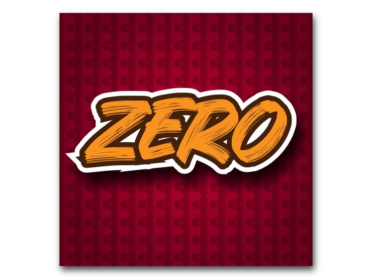un fondo rojo con la palabra cero efecto de texto servicio de ilustración vectorial de diseño