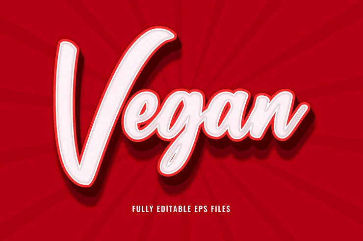 Vector un fondo rojo con la palabra vegano.