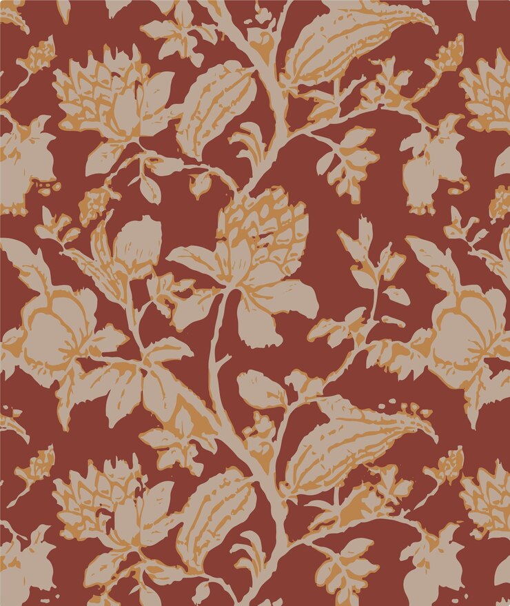 un fondo rojo con un patrón floral y la palabra flor en él