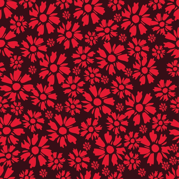 un fondo rojo con un patrón de flores