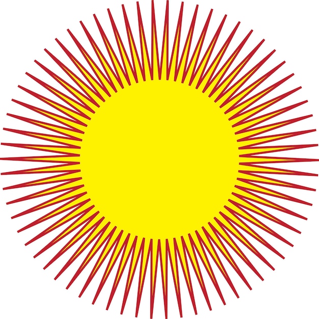 Un fondo rojo con un sol y una estrella con la palabra estrella