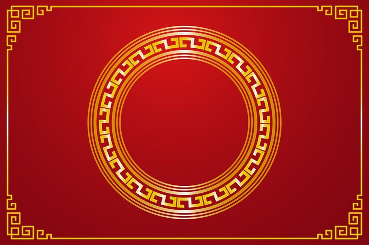Fondo rojo tradicional chino saludando el año nuevo chino fondo de bandera con círculo