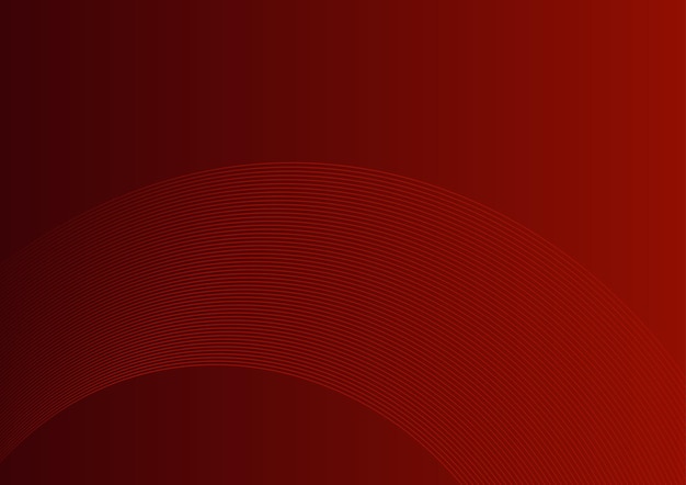 Fondo rojo vectorial abstracto con líneas y partículas de ondas rojas dinámicas