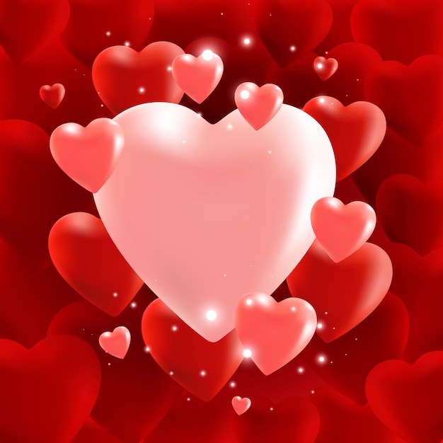 Fondo romántico del día de San Valentín con corazón.