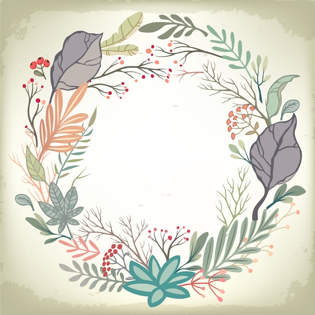 Vector fondo romántico vintage con marco floral y adornos. diseño vectorial de boda