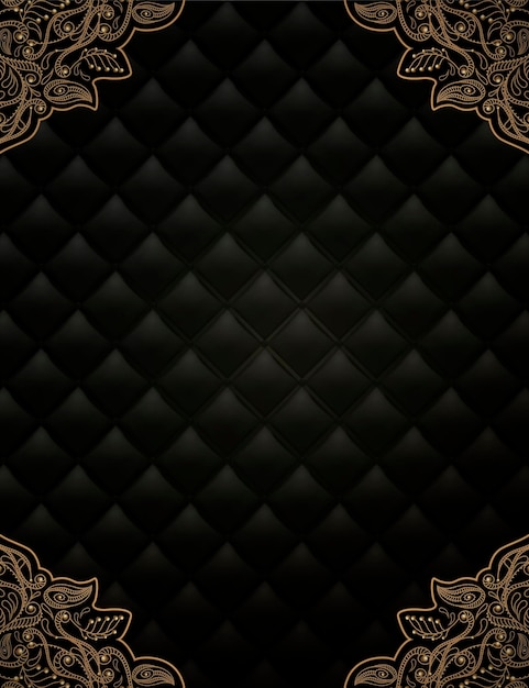 Fondo de rombo negro con marco dorado en estilo 3d