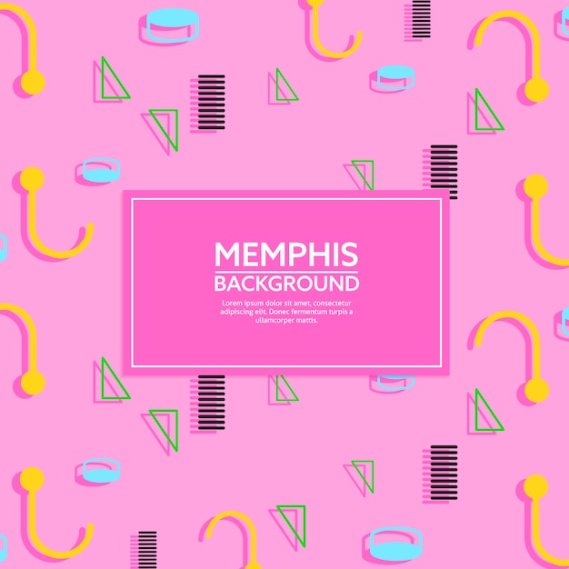 Vector fondo rosa abstracto memphis style