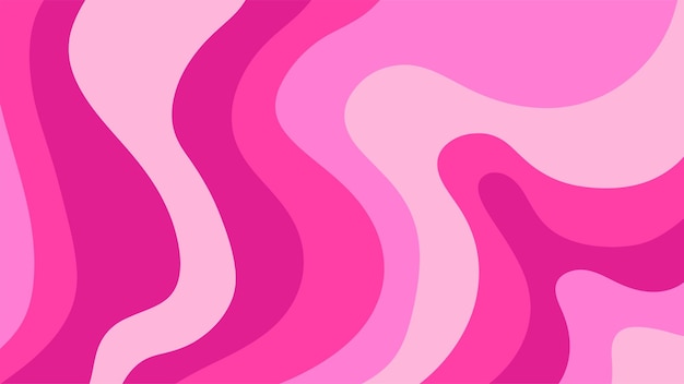 Fondo rosa abstracto ondulado Diseño de estilo retro psicodélico de moda