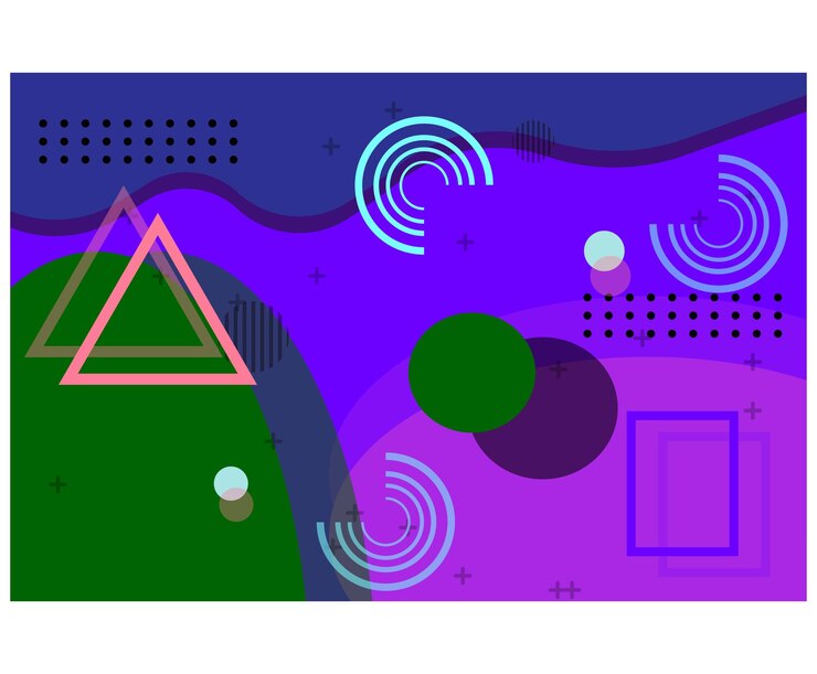 Vector fondo rosa azul web memphis con elementos de línea