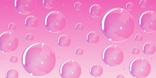 Vector fondo rosa burbujas transparentes