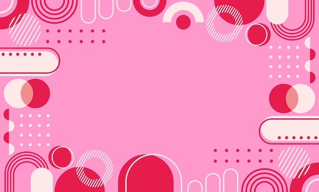 fondo rosa con círculos y círculos en rosa