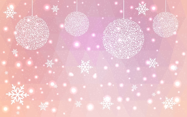 Fondo rosa claro del polígono de la postal de la Navidad del vector del color de rosa